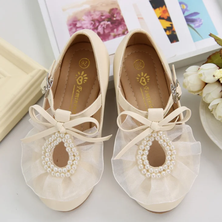 
YY10237S Fashion children new design lace sweet princess wedding dress baby shoes 2018 wholesale lace dress shoes 