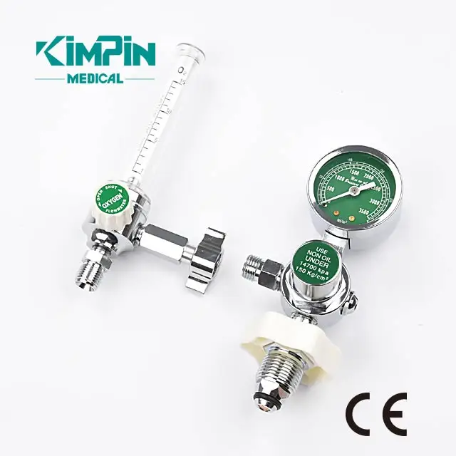 
Hospital Insertion Type bull-nose Medical Oxygen regulator With Humidifier flowmeter 