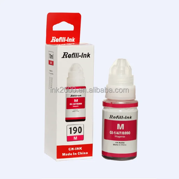 GI-190 refill ink for canon Pixma G series Manageta ink printing ink