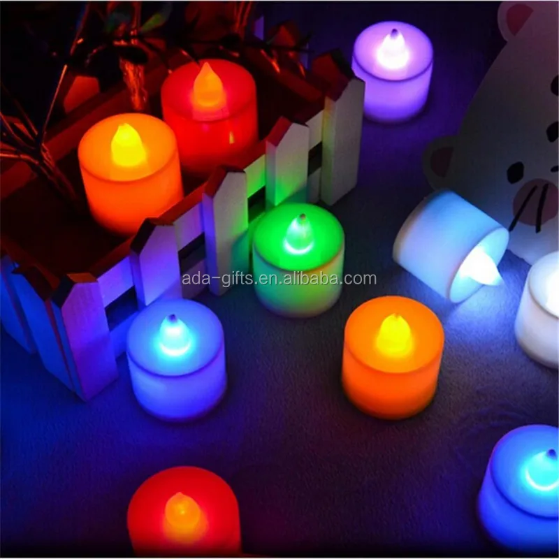 wholesale moving flame led candle colorful night party led candle light