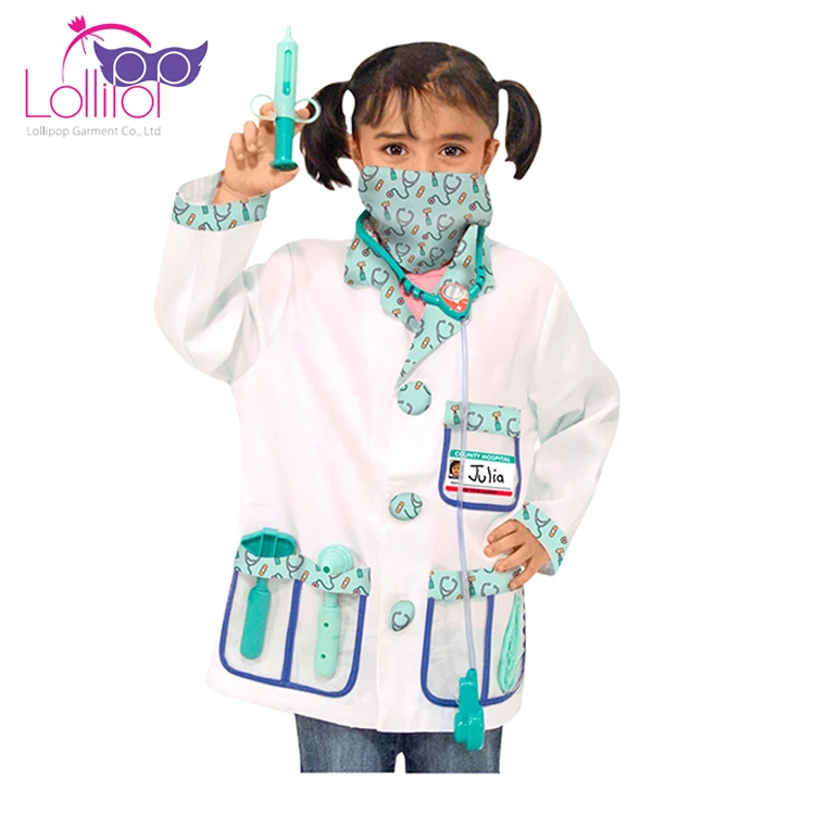 High quality kids doctor teacher nurse role play costumes kids custom cosplay profession dress for child