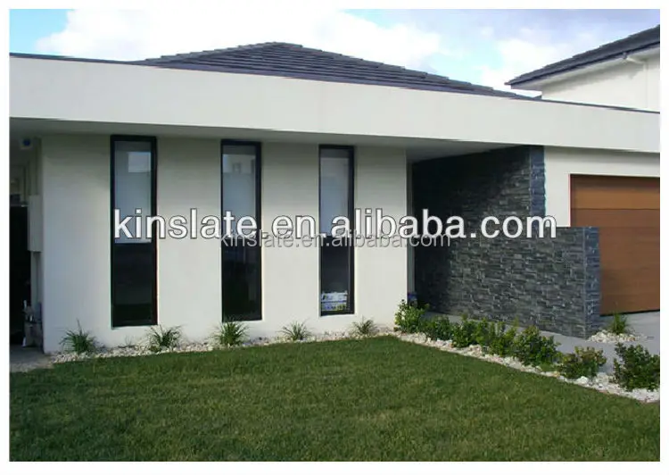 Natural black slate stones rough cut slate wall decorative