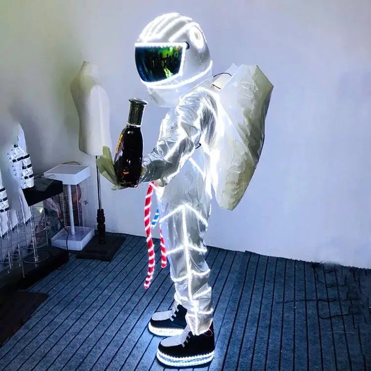 Spademan Performance Stage Dance Wear Interactive Atmosphere LED Space Suit Stage Props for Party Night Club