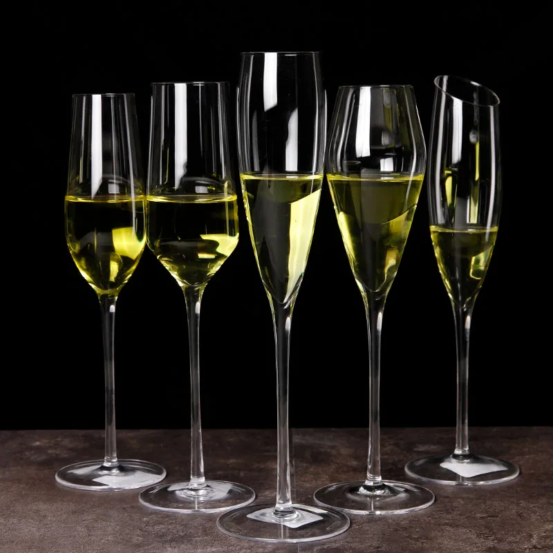 Wholesale  Crystal Champagne Glasses Unique Flutes Glass