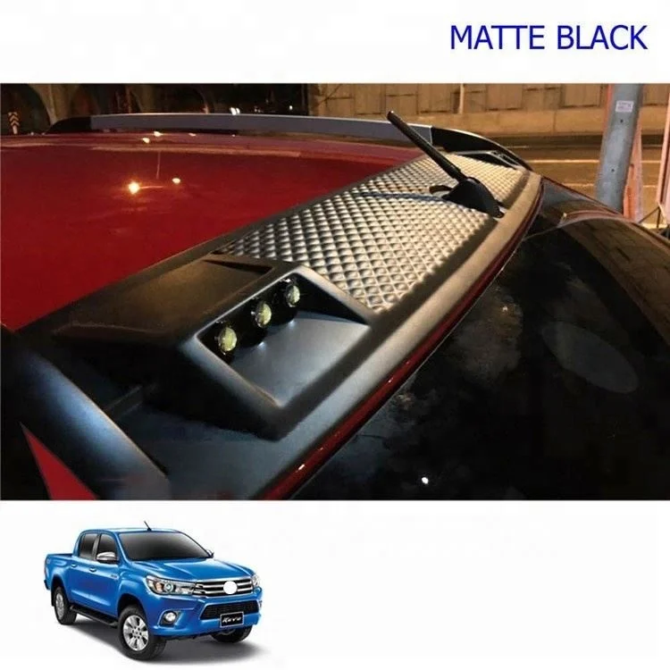 LE-STAR 4X4 Matte Black LED top  Front Roof Spoiler For  Hilux Revo