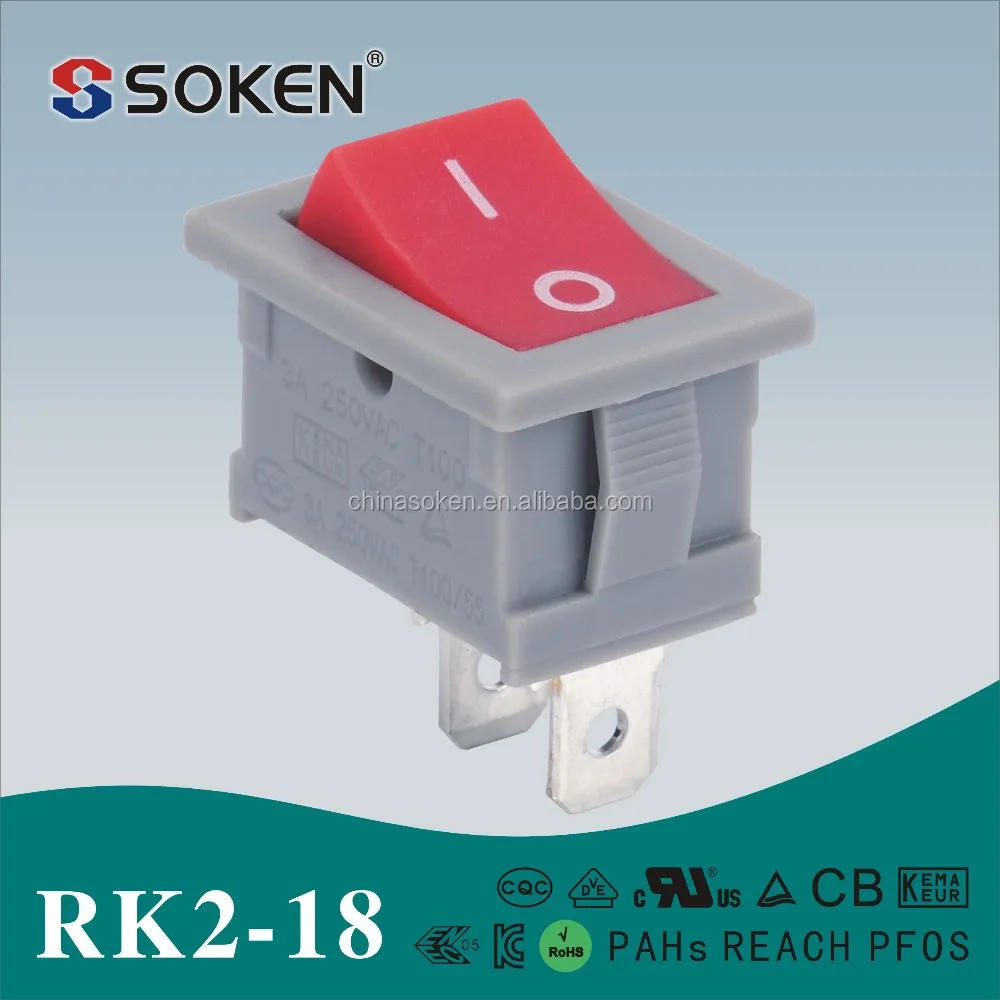 Soken SPST 2 контакт. мини перекидной переключатель t85 3a 250 В AC RK2-18