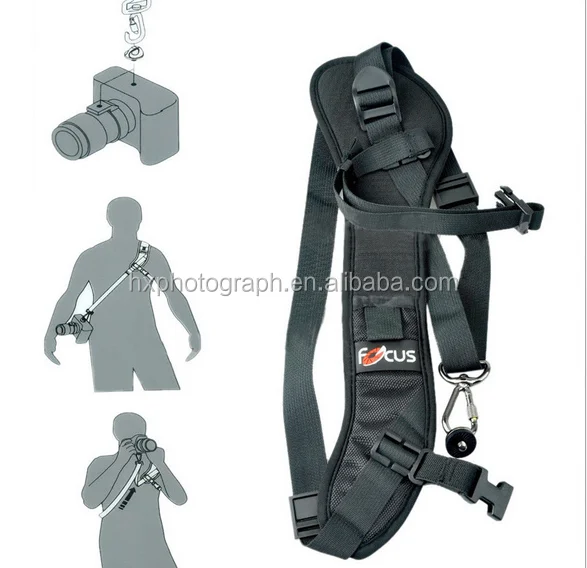 Amazon Hot Seller Photography Accessories Black Polyester Dual Quick Rapid Single Shoulder Sling Belt DSLR Focus Camera Straps