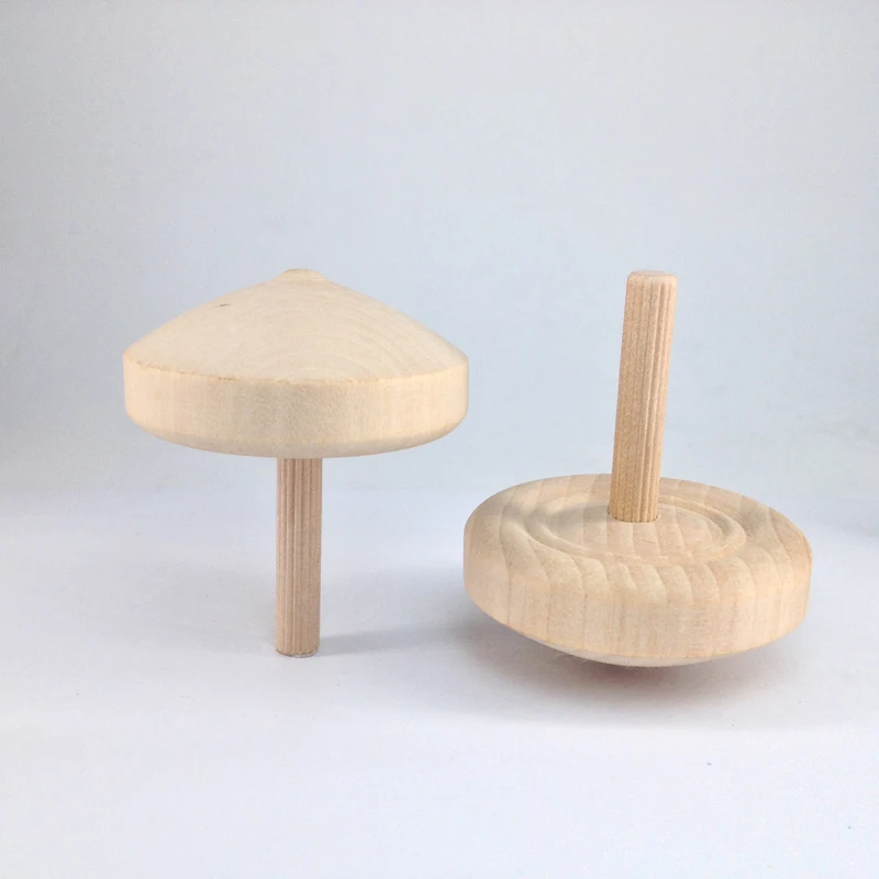 Big Size Wood Spinning Top Natural Kids Scopperil Toy