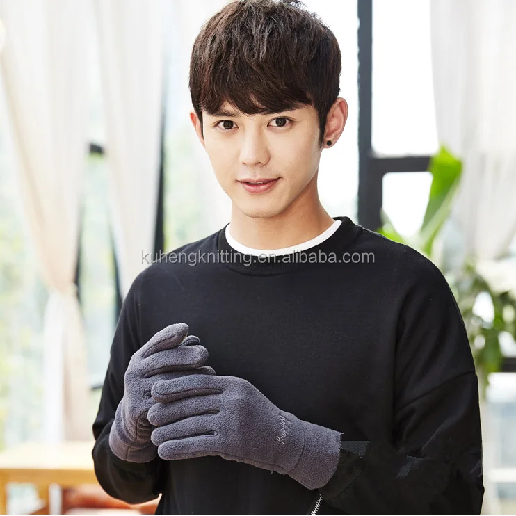 Men winter touch screen gloves warm polar fleece gloves