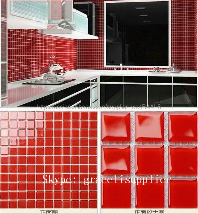 красивая самоклеящиеся полировки мозаика нестандартные конструкции для печать красный стеклянная плитка /