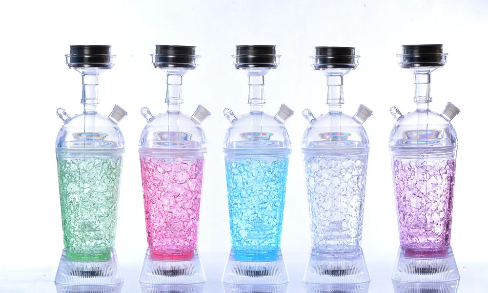 T001 Wholesale Mix Colors Small Size Plastic LED Hookah Shisha