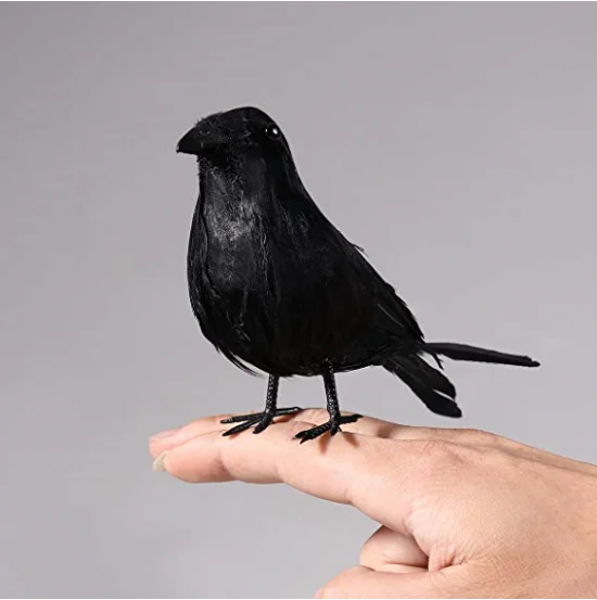 Long Tail Black Crow Realistic Simulation Feathered Animals Birds Garden Wedding Party Events Decor Craft