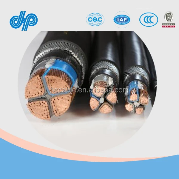 0,6/1KV Four cores Copper conductor XLPE insulation PVC sheath CV SWA Cable