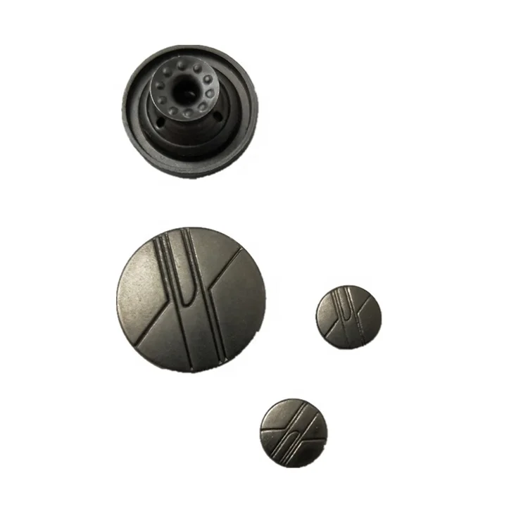 Matte black metal button snap button jeans rivet Decorative aluminum nail fastener for Autumn and winter coat