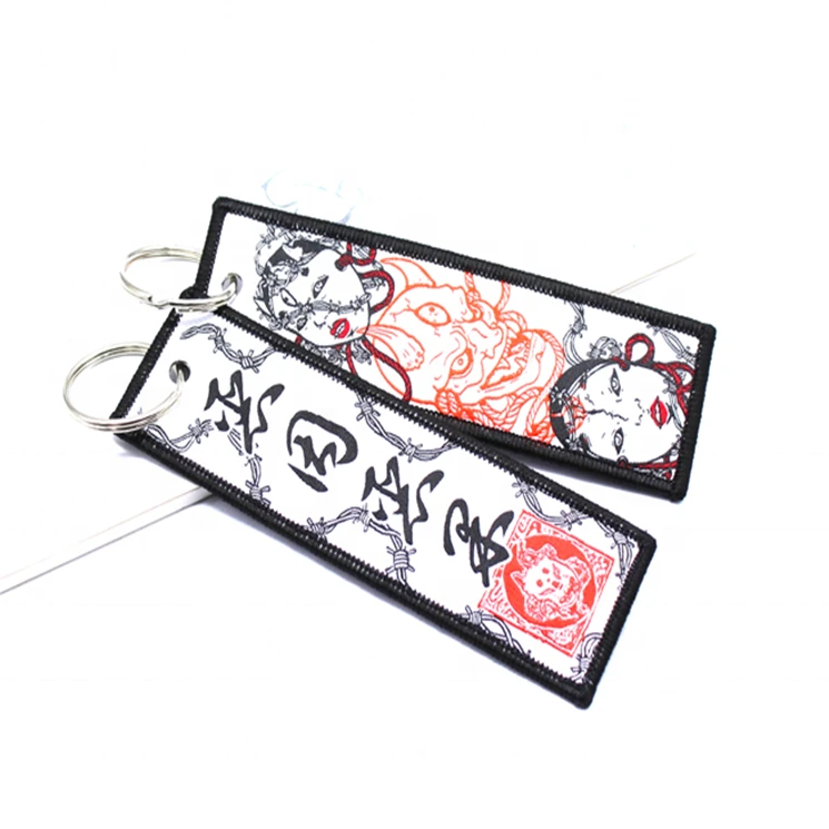 Customized Promotion Polyester/nylon Key Chain With Key Ring For Garment And Bags