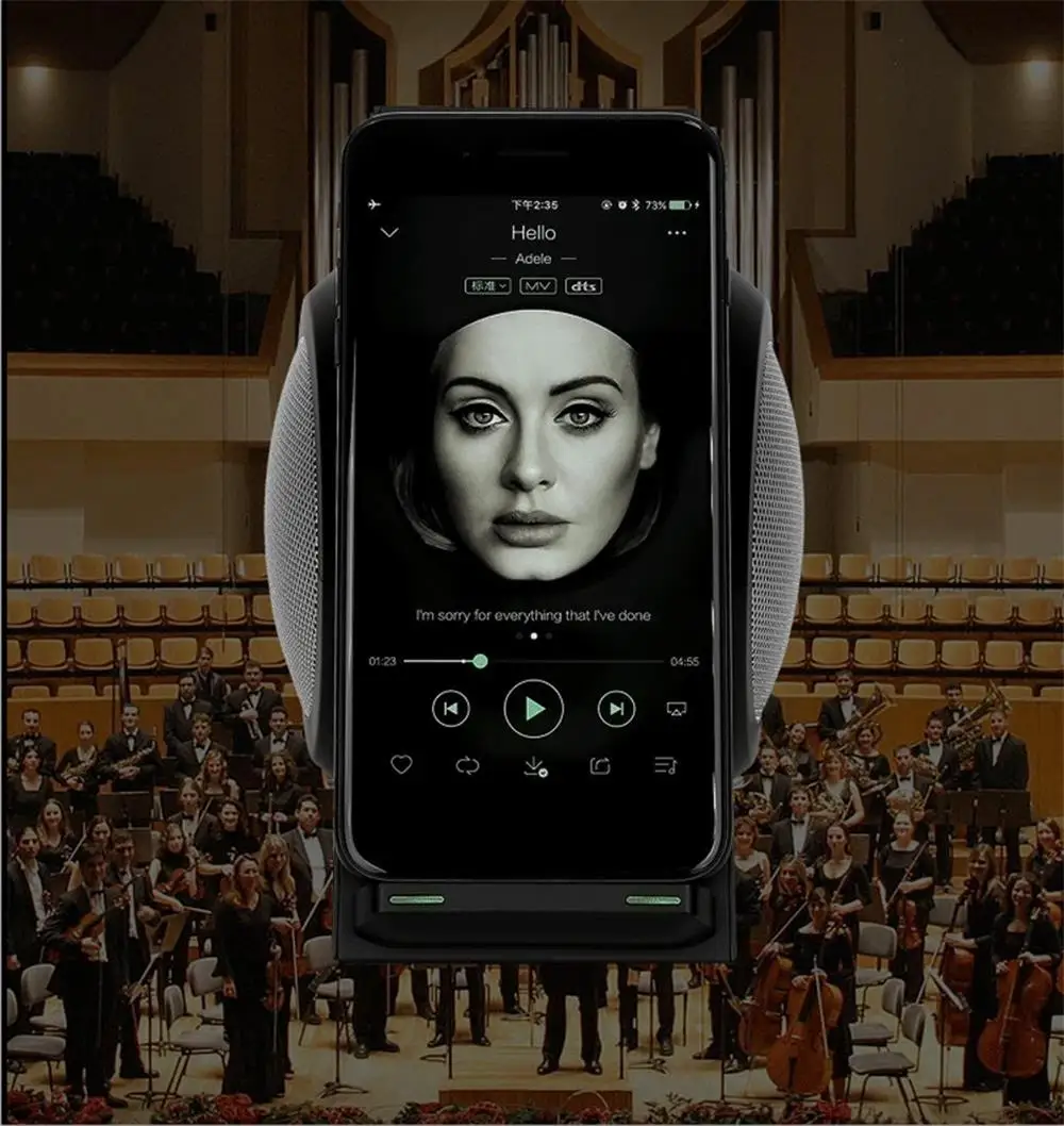 top selling products 2017 electronic new design wireless charging BT 4.0 speaker waterproof with NFC function