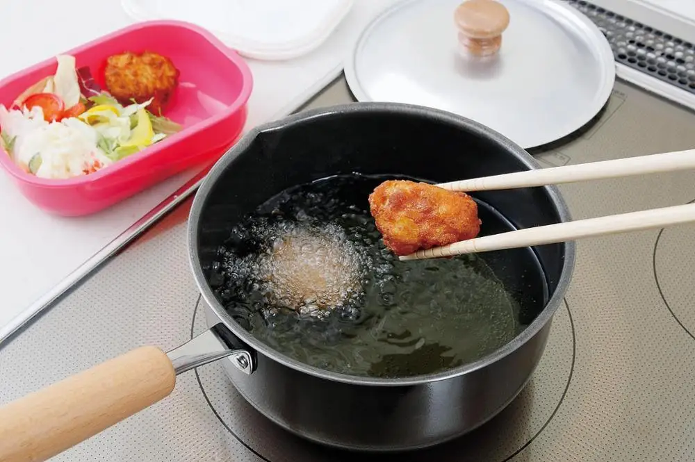 Transparent silicon baking finish cookware set deep mini one-handle fryer made in japan