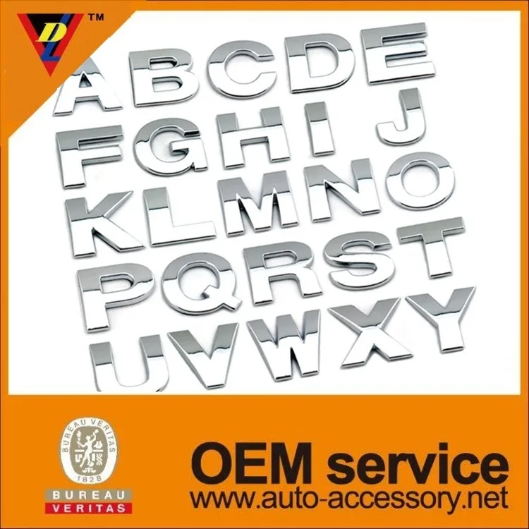 Customized car декоративные 3D chrome письма с липкой лентой