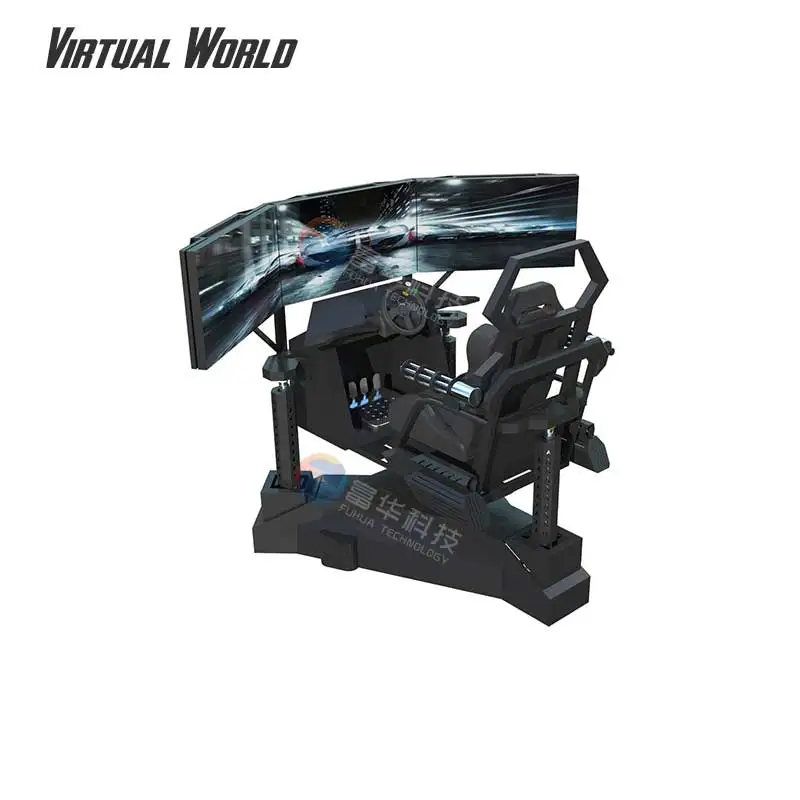 Amusement  Park Arcade Driving Game Machine  3 Dof Electric Motion Platform  3 Screen Racing Car Simulator