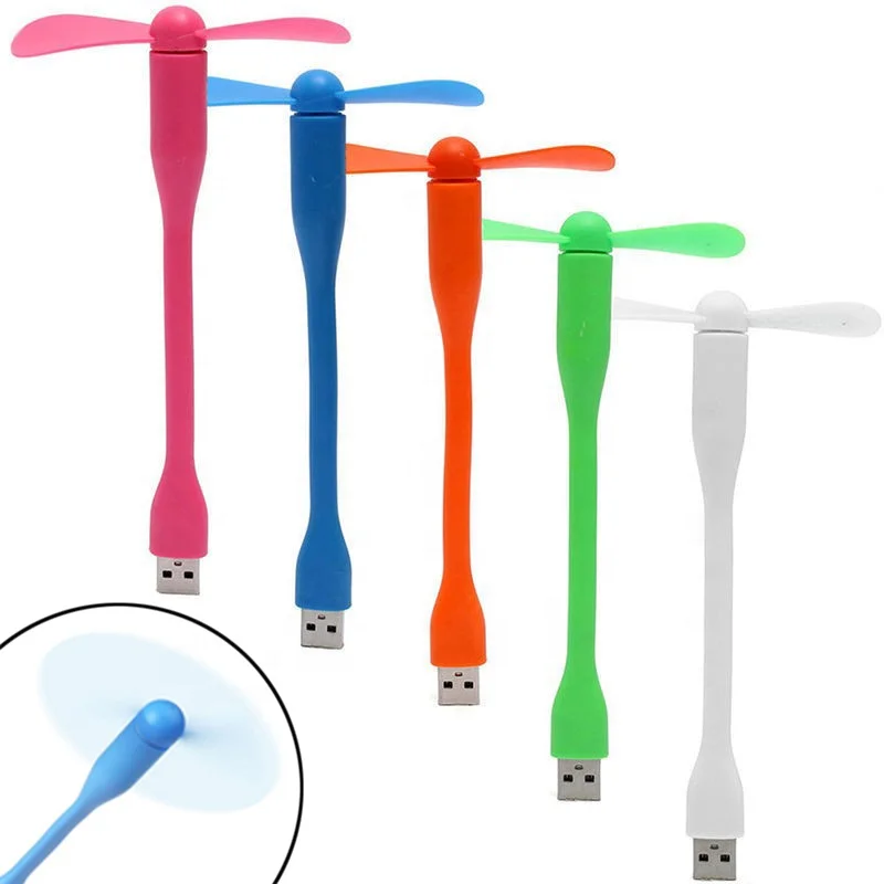 FY fashion USB Fan Flexible Portable Mini and LED Light Lamp For Power Bank & Notebook Computer Summer
