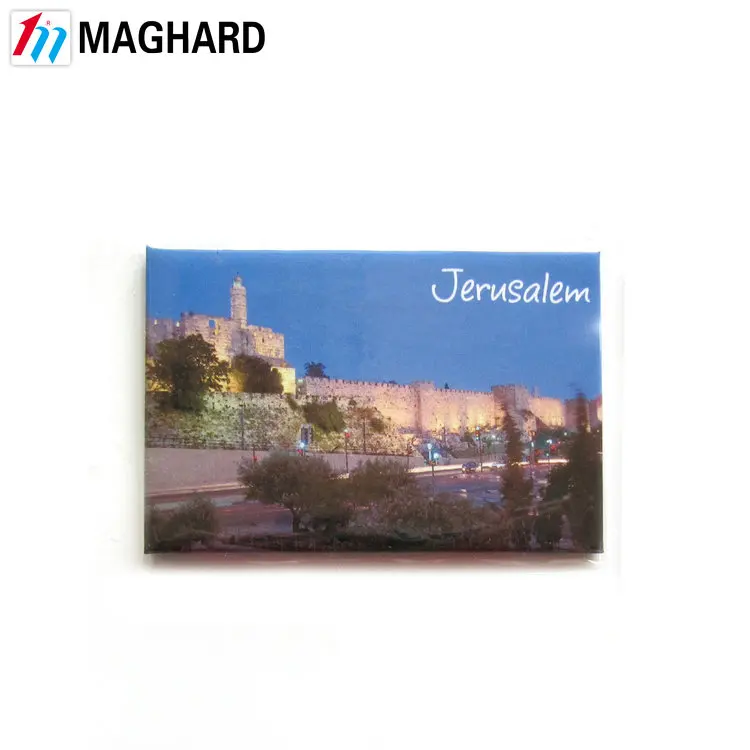 
China supplier custom Jerusalem Tinplate Fridge Magnet for Isreal Tourist souvenir 