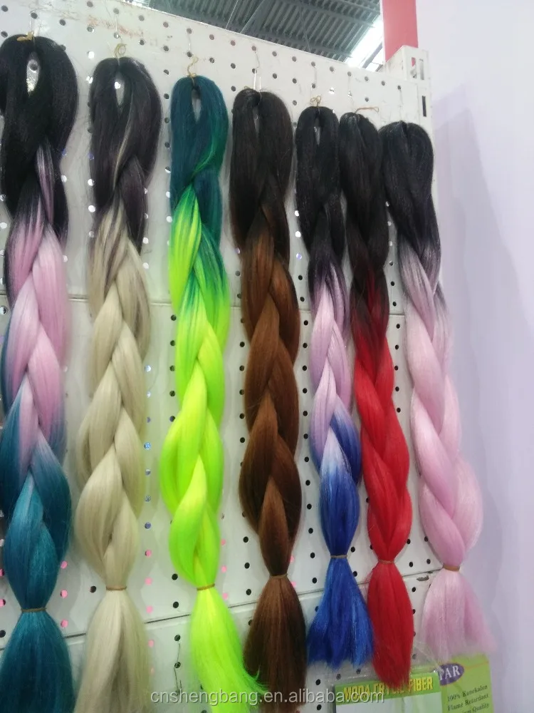 ombre dip dyed braids 2-tone and 3-tone color /heat resistane fiber braids many color IN STIOCK