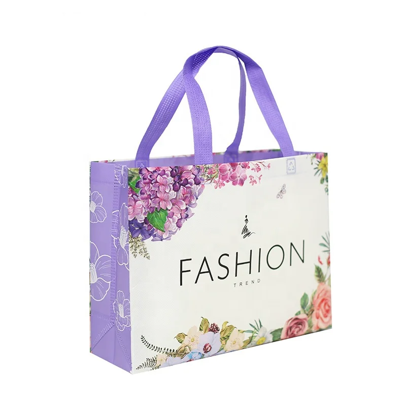 Floral Beauty Laminated Bags Reusable Eco Shopping Non-woven Shoe cloth tote Bag