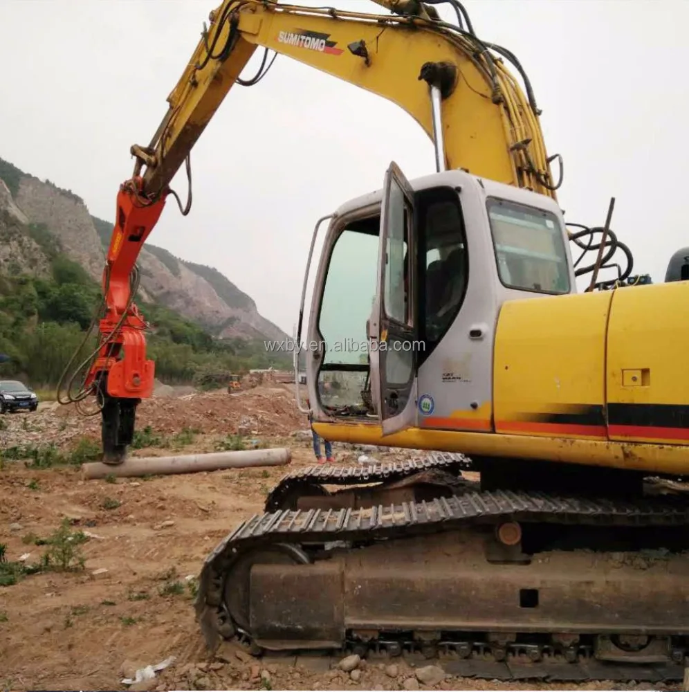 Hydraulic excavator equipment steel sheet pile driving machine excavator mounted pile driver