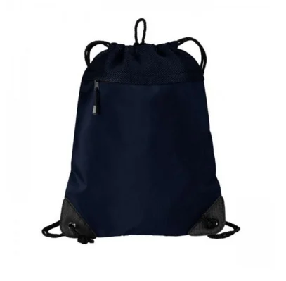 Customized Logo Microfiber Cinch Pack with Mesh Trim Drawstring Bag