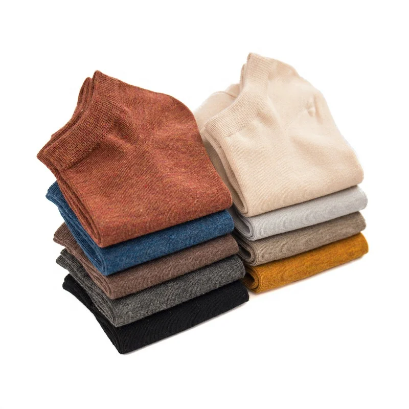 
Custom your own brand black bamboo men ankle socks for men 