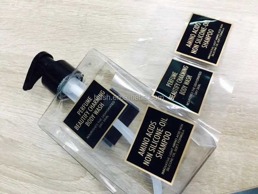 Best seller China suppliers private label beauty shampoo bottle label in gold stamping