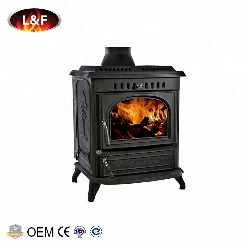 Classical Matt Black Freestanding Cast Iron Wood Stoves For Home