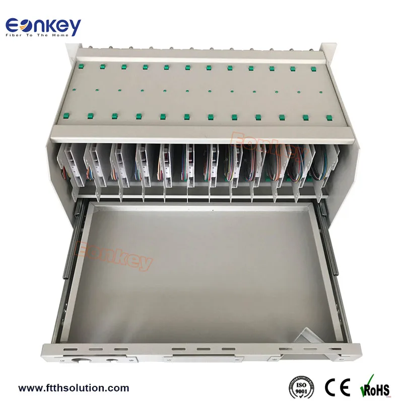 
Eonkey 144cores Aluminum rack mount High Density Smart ODF 3U 19 main fiber optical distribution frame 