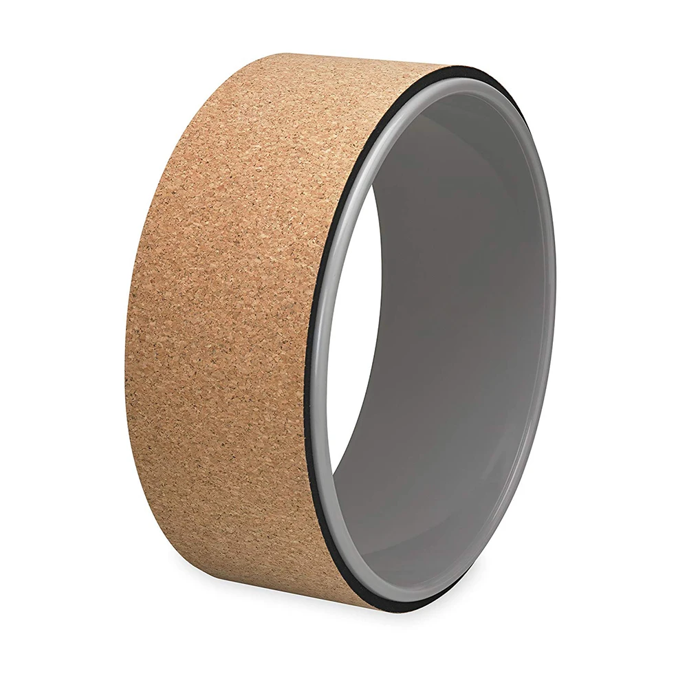 Cork Yoga Wheel, Cork Yoga Blocks - Extra Firm High Density Yoga Bricks I Natural & Eco-Friendly. Bonus eBook