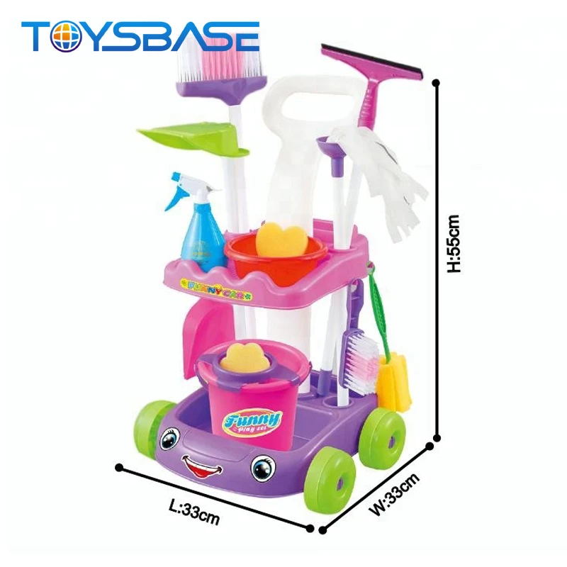 Hot Sale Pretend Game Trolley Kids Set Clean Cart Toy
