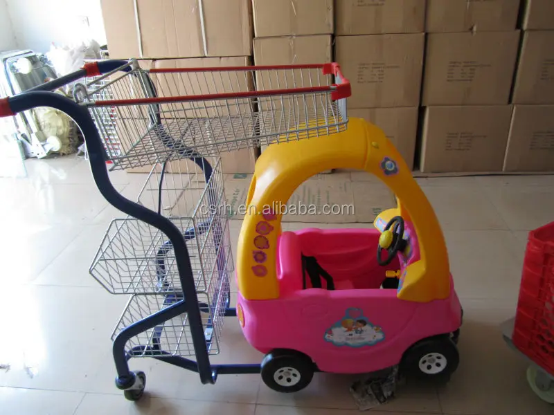 Supermarket Baby Toy Car Shopping Trolley With Basket