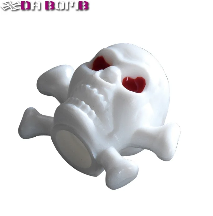 DaBomb White Skull Bicycle Tire Tube Valve Dust Cover Stem Cap