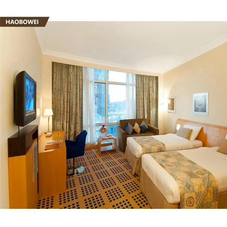 Royal style sleeping room for double bed hotel bedroom furniture