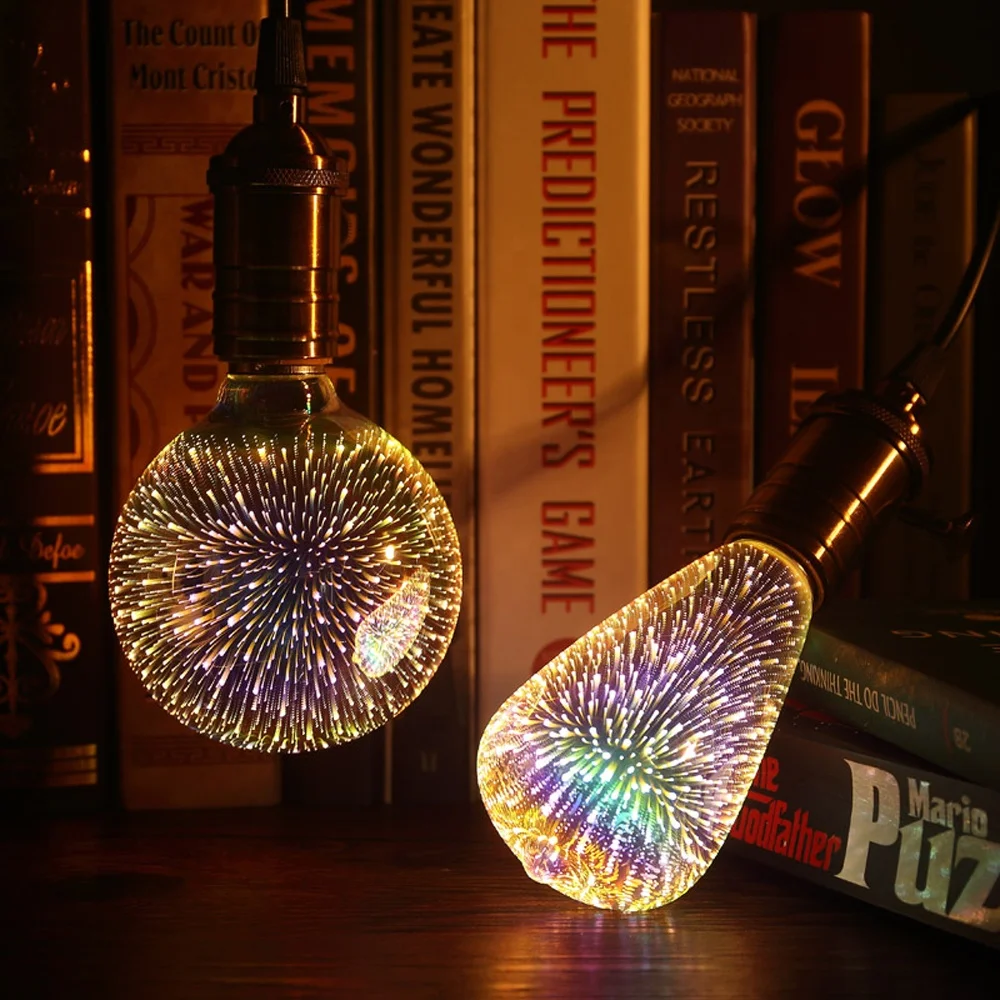 New products G80 filament 3D SMD firework bulb lamp for Christmas decoration