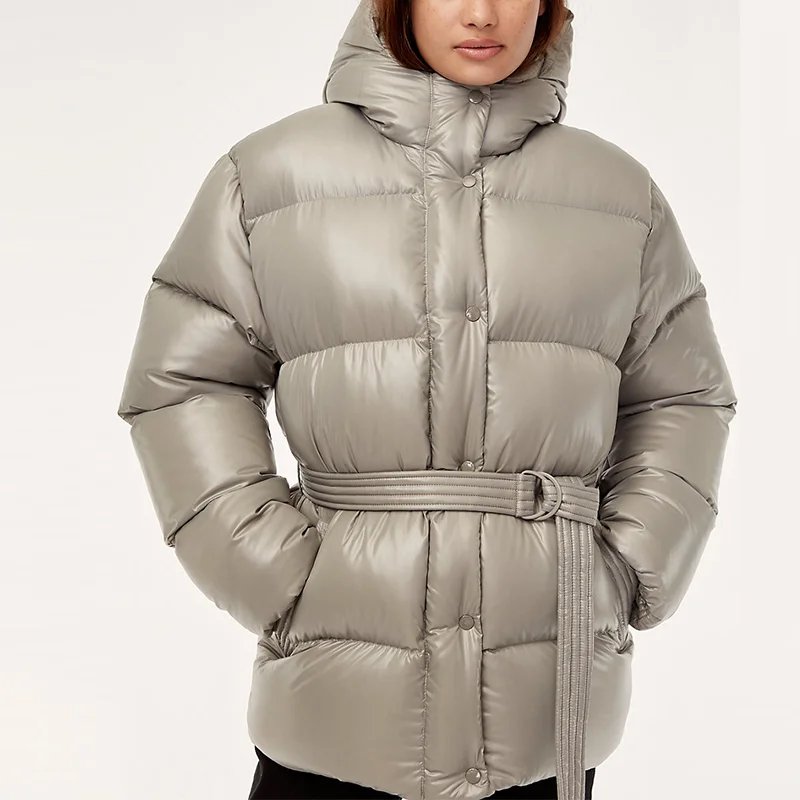 New Arrival Winter Nylon Waterproof  Down Cotton Short Jacket Puffer Casual Hooded Coat Women