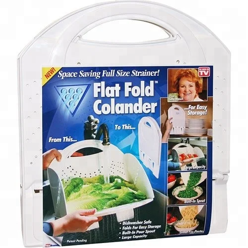 As seen on TV high quality durable Flat Fold Colander