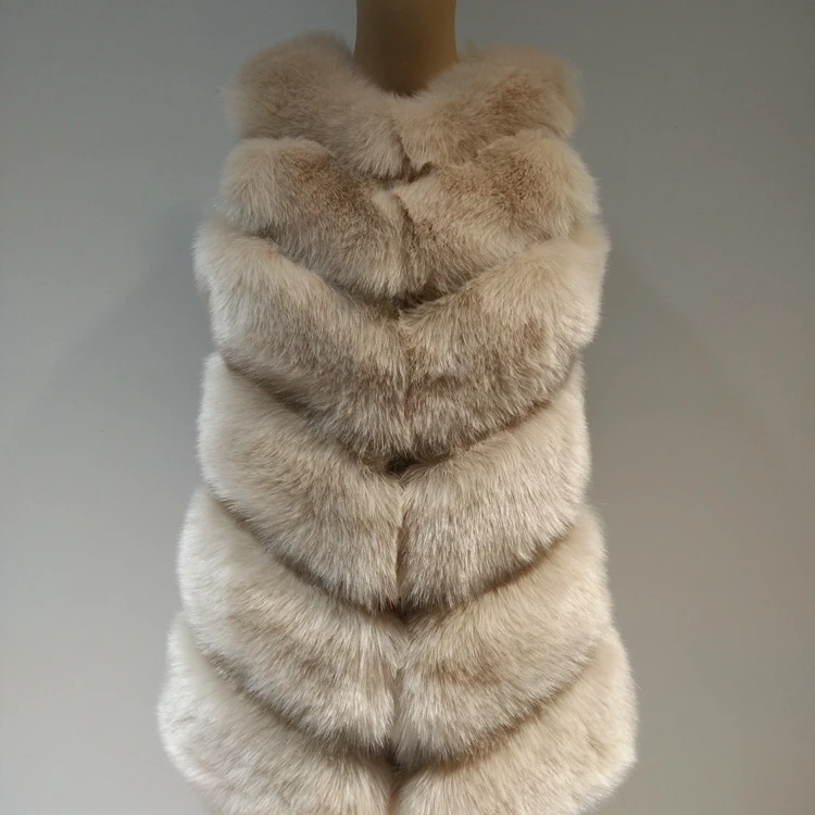 Fashion white black green faux fur vest for autumn winter