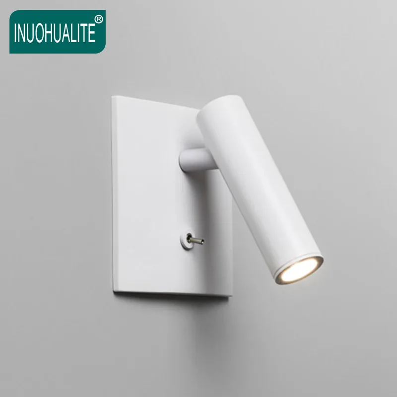 
3W LED Adjustable Hotel Headboard Lights Bed Reading Wall Lamp with switch 