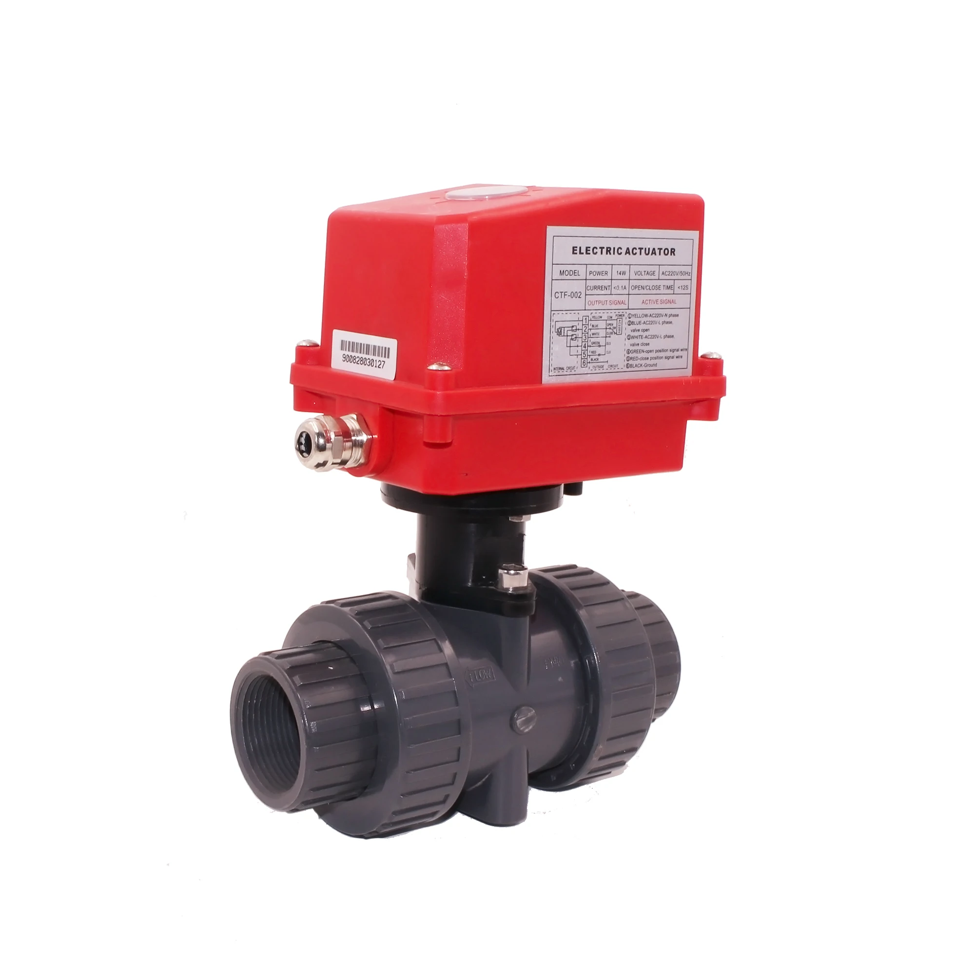 pvc motorized valve motorized flow control valve AC220v pvc 50mm motorized ball valve