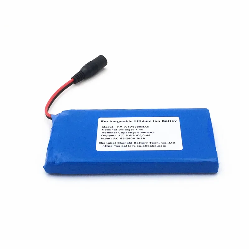 rechargeable li-ion portable dvd player battery 7.4v 6000mah