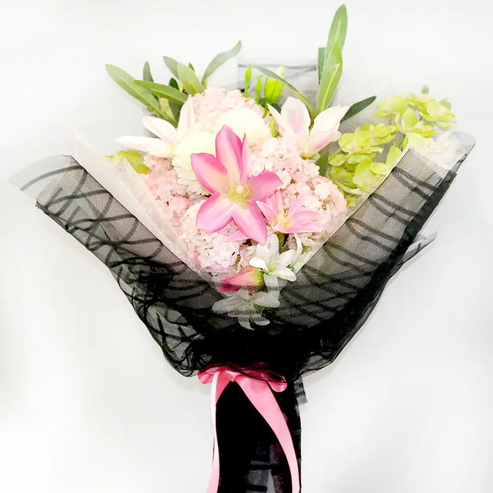 
polyester net flower packaging material 