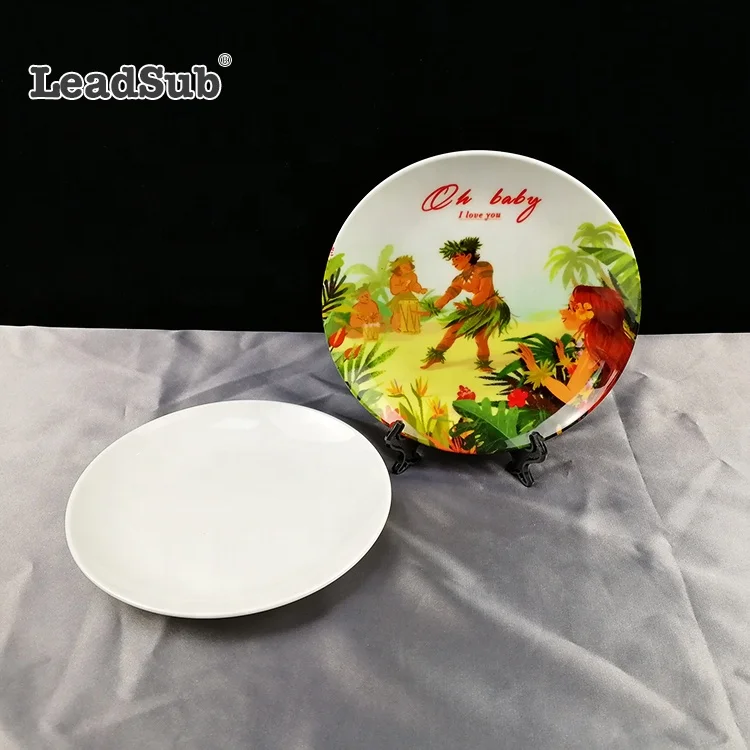 Wholesale bulk sublimation custom unique design printed round ceramic plates