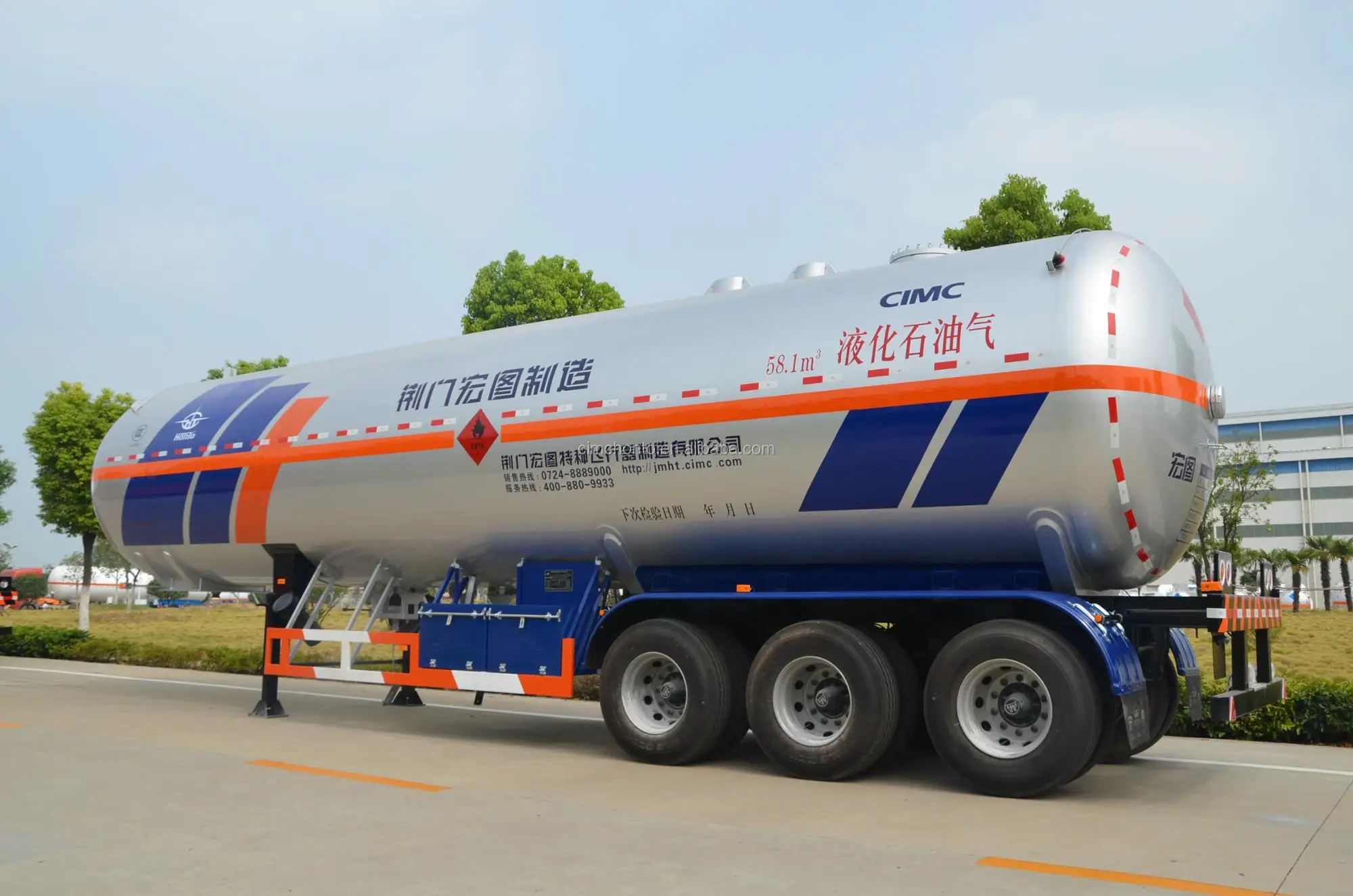 CIMC HONTO GB standard 52CBM lpg Tanker Semi trailer with spare tire factory directly sale gas tank lpg