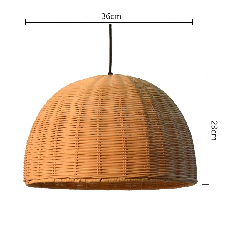 USA diy dome half moon yellow rattan bedroom decoration ceiling lampshade