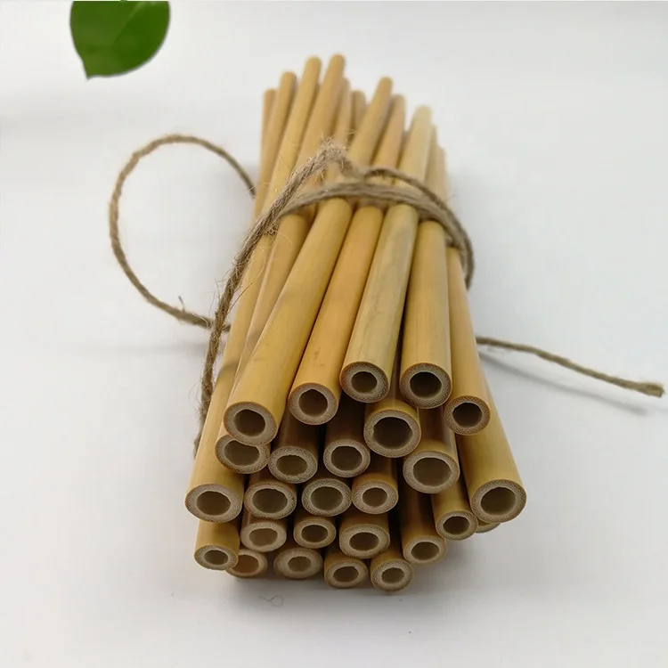 Reusable Natural Biodegradable Bamboo Straws for Drinking Bubble Tea